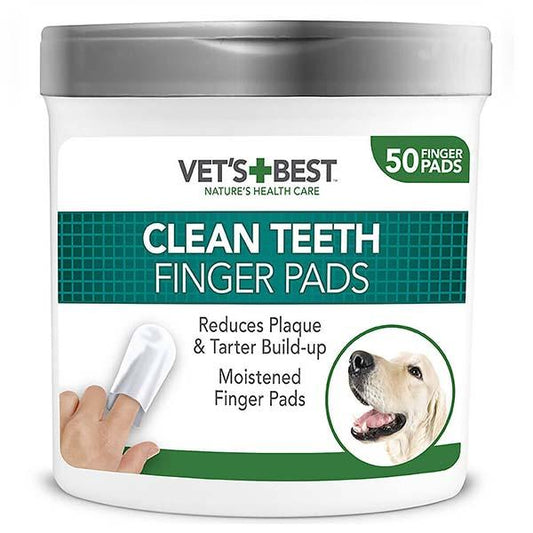Vets Best Clean Teeth Finger Pads For Dogs And Cats 50pc