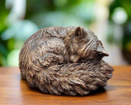 Longhaired Cat Sculpture Urn