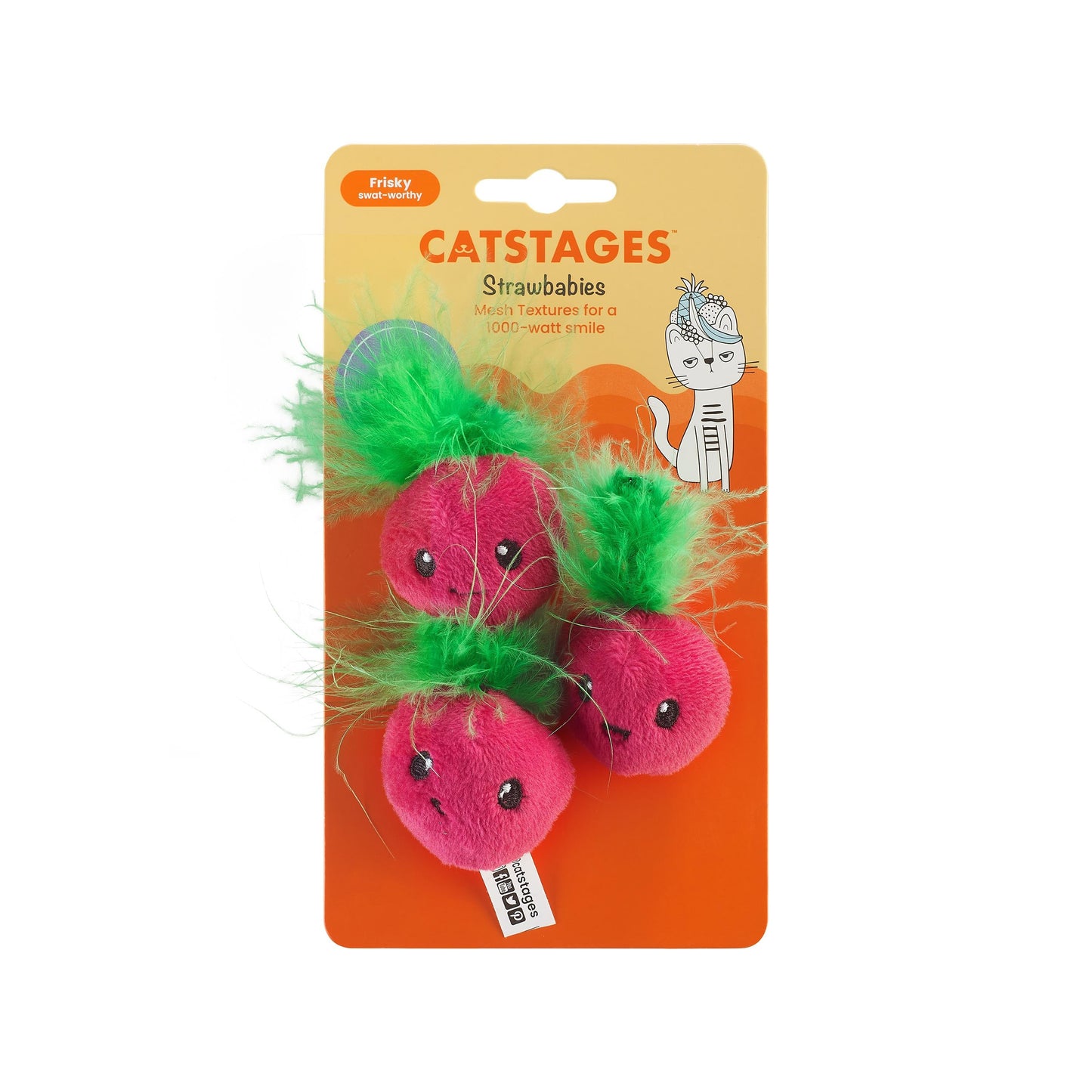 Nina Ottosson Catstages Strawbabies Cat Toy 3 Pack – Pink