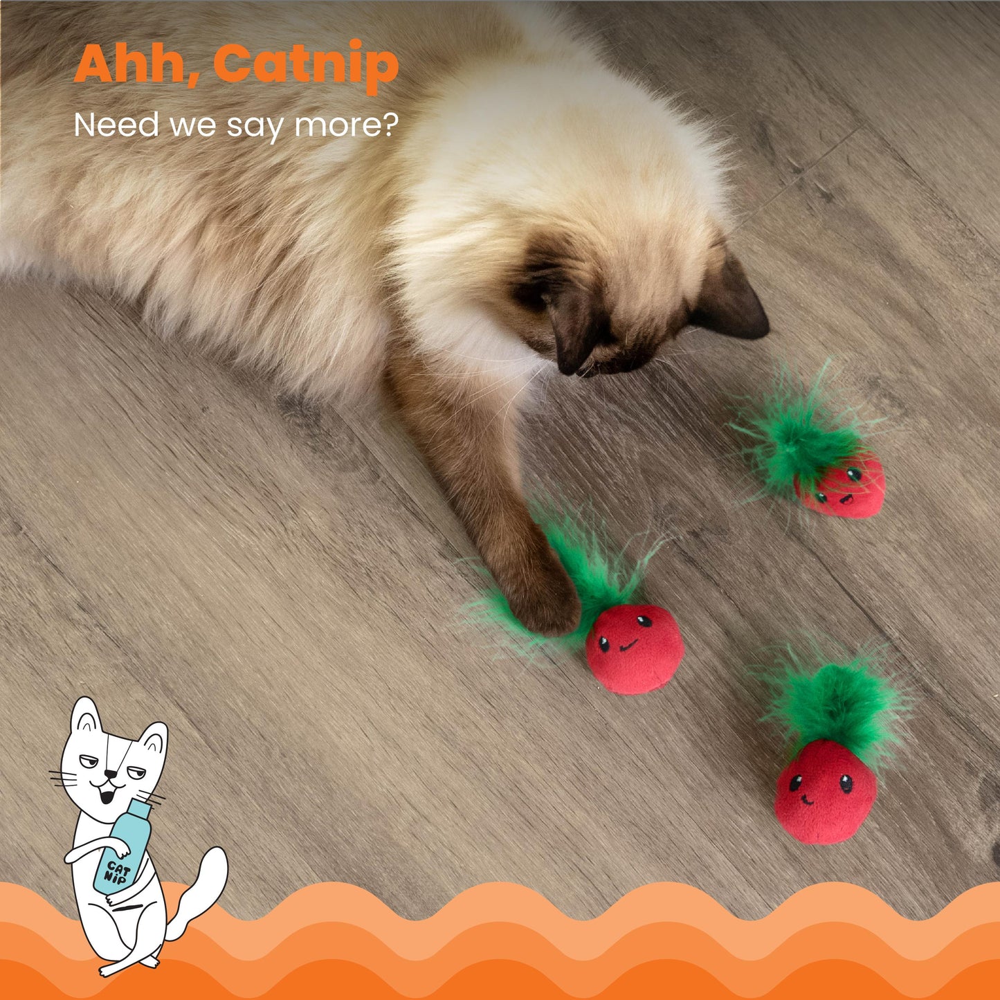 Nina Ottosson Catstages Strawbabies Cat Toy 3 Pack – Pink