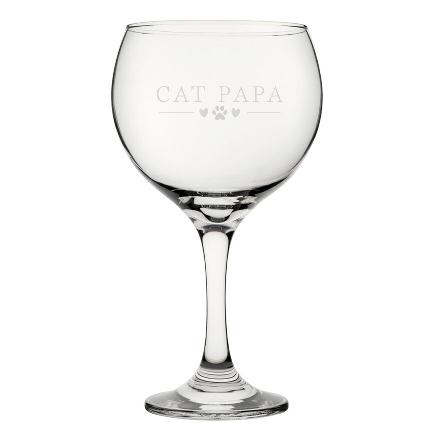 Cat Papa - Engraved Novelty Gin Balloon Cocktail Glass