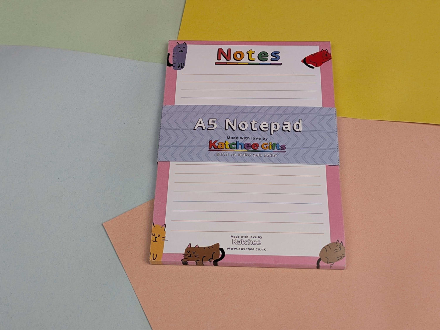 Cats themed A5 notepad