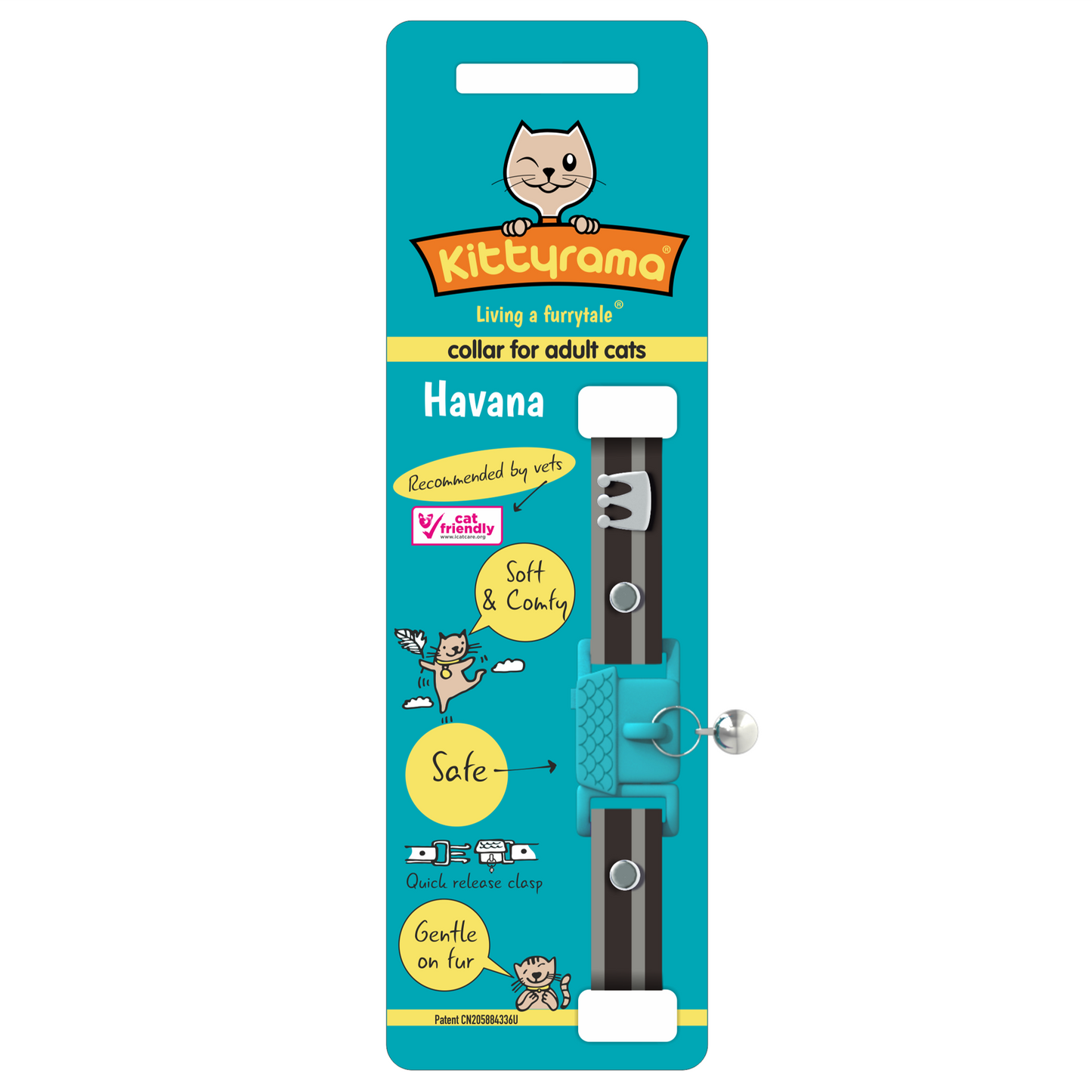 KITTYRAMA HAVANA CAT COLLAR - Quick Release, Breakaway, Hypoallergenic