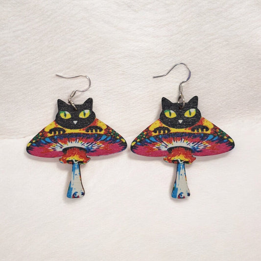 Black Cat UFO Earrings
